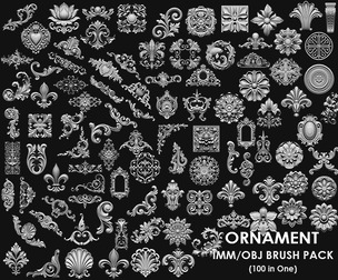 Ornament imm/obj Brush Pack 100 in One