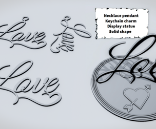 LOVE Script Heart Sign
