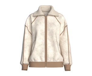 Girls Drop Shoulder Full-Zip Sherpa Jacket | Marvelous / Clo3d / obj / fbx