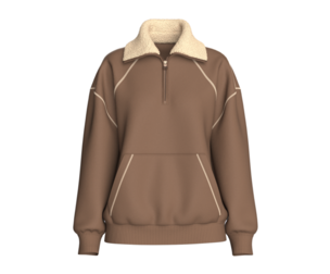 Girls Drop Shoulder Half-Zip Jacket With Pocket | Marvelous / Clo3d / obj / fbx