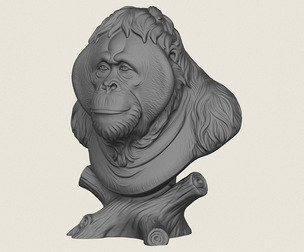 Orangutan Monkey Bust