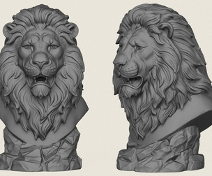 Wild Lion Bust