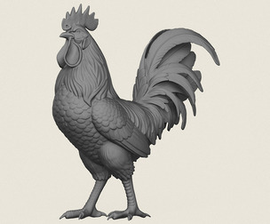 Hen Print Ready 3D Model