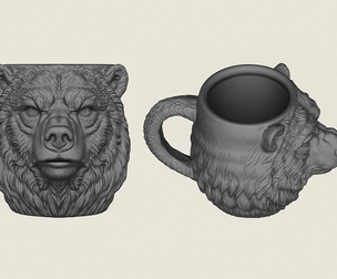 Wild Bear Head Mug