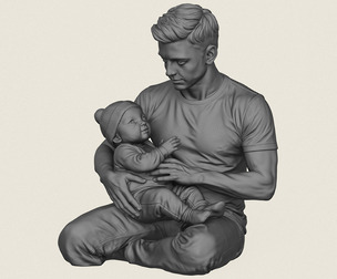 Father Son Statue