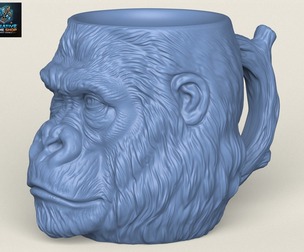 Gorilla Head Milk Coffee Mug