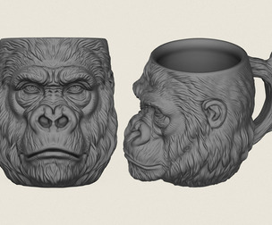 Gorilla Head Milk Coffee Mug