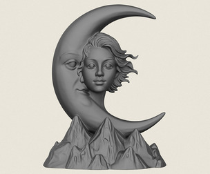 Beauty With Moon Decorative Sculpture