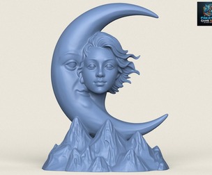 Beauty With Moon Decorative Sculpture