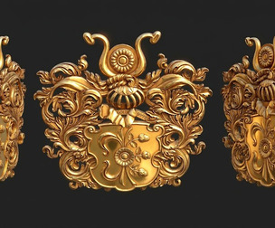Baroque Coat of Arms Relief  Luxury 3D Model