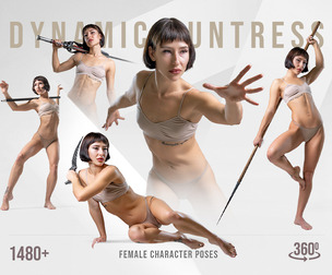 1480+ Dynamic Huntress - 360 Female Character Poses
