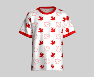 Canada Maple Leaf Pattern Jersey T-Shirt | Marvelous / Clo3d / obj / fbx