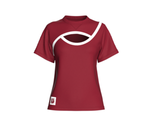 Girls Maroon Orbit Curved Panel Tee | Marvelous / Clo3d / obj / fbx