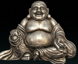 Laughing Buddha Relief  3D Model for CNC Carving and Jewelry Casting