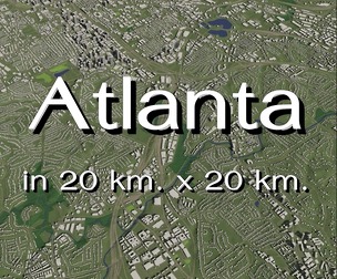 Atlanta USA in 20 km. x 20 km.  - City and urban