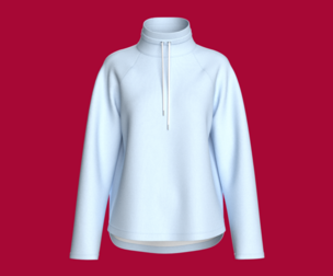 Girls Pastel Blue Funnel-Neck Raglan Sweatshirt | Marvelous / Clo3d / obj / fbx