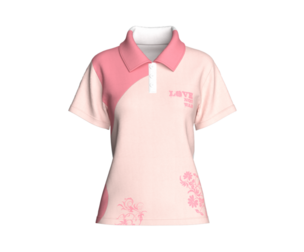 Girls Two-Tone Floral Print Polo Shirt | Marvelous / Clo3d / obj / fbx