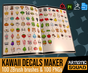Kawaii Decals Maker for ZBrush Substance Painter and others
