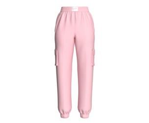 Girls Soft Pink Utility Joggers With Cargo Pockets | Marvelous / Clo3d / obj / fbx