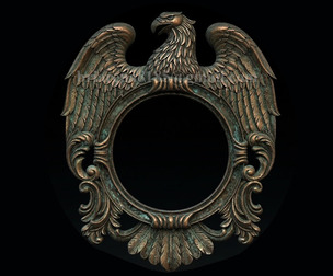 Eagle Mirror and Clock Frame High-Detail 3D Relief Model