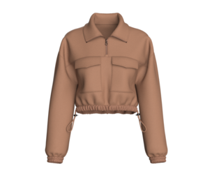 Girls Half-Zip Crop Top With Cinchable Hem | Marvelous / Clo3d / obj / fbx