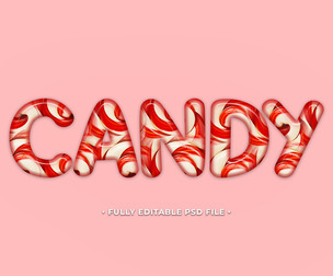 Candy PSD Fully Editable Text Effect. Layer Style PSD Mockup Template