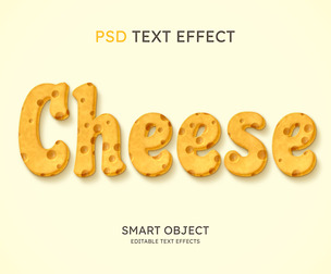 Cheese PSD Fully Editable Text Effect. Layer Style PSD Mockup Template