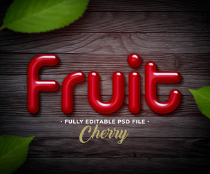 Cherry PSD Fully Editable Text Effect. Layer Style PSD Mockup Template