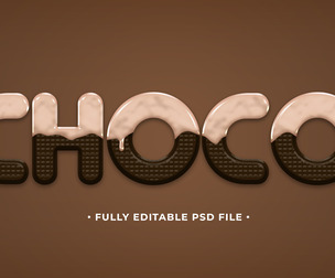 Choco PSD Fully Editable Text Effect. Layer Style PSD Mockup Template