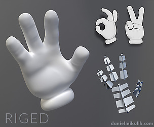 Cartoon Hand Riged