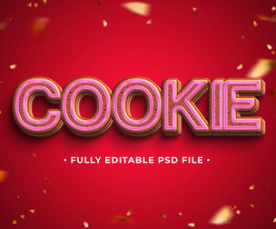 Cookie PSD Fully Editable Text Effect. Layer Style PSD Mockup Template
