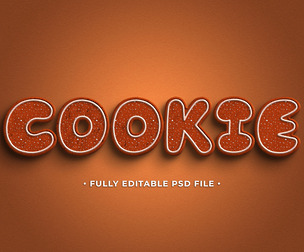 Cookie PSD Fully Editable Text Effect. Layer Style PSD Mockup Template