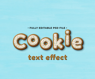 Cookie PSD Fully Editable Text Effect. Layer Style PSD Mockup Template