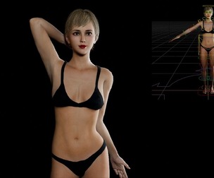 Elva Black Bikini - Rigged 3D Model Character
