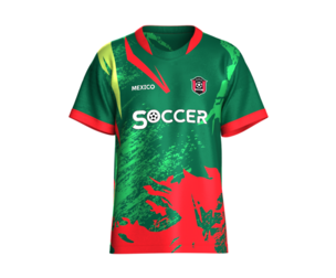 Men Abstract Sublimated Mexico Soccer Jersey | Marvelous / Clo3d / obj / fbx