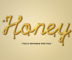 Honey PSD Fully Editable Text Effect. Layer Style PSD Mockup Template