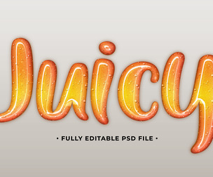 Juicy PSD Fully Editable Text Effect. Layer Style PSD Mockup Template