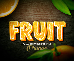Orange PSD Fully Editable Text Effect. Layer Style PSD Mockup Template