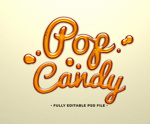 Pop Candy PSD Fully Editable Text Effect. Layer Style PSD Mockup Template
