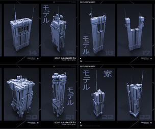 FUTURISTIC CITY Sci-Fi Buildings 3D