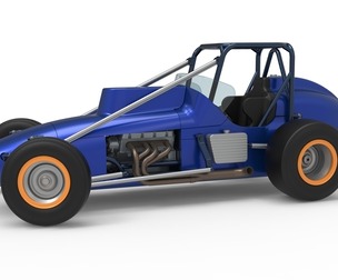 Dirt Silver Crown Champ car while turning Scale 1:25