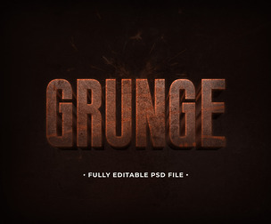 Grunge PSD Fully Editable Text Effect. Layer Style PSD Mockup Template