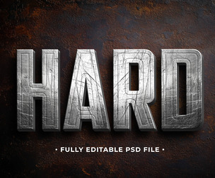Hard PSD Fully Editable Text Effect. Layer Style PSD Mockup Template