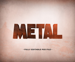 Metal PSD Fully Editable Text Effect. Layer Style PSD Mockup Template