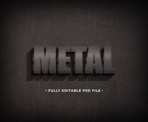 Metal PSD Fully Editable Text Effect. Layer Style PSD Mockup Template