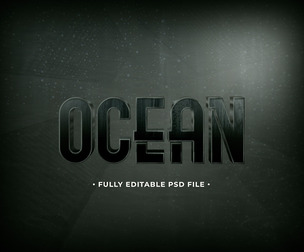 Ocean PSD Fully Editable Text Effect. Layer Style PSD Mockup Template