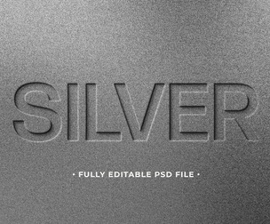Silver PSD Fully Editable Text Effect. Layer Style PSD Mockup Template