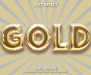 Gold Text Effects, EPS Template File.