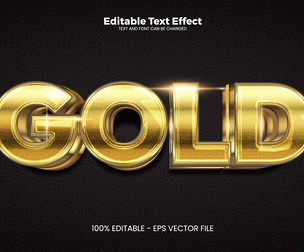 Gold Text Effects, EPS Template File.