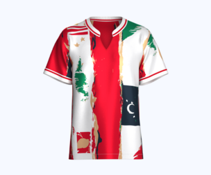 Men Abstract Brush-Stroke Sublimated Mexico Jersey | Marvelous / Clo3d / obj / fbx
